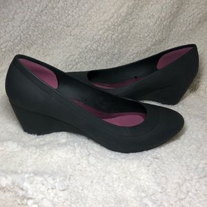 Crocs Dual Comfort Lina Wedge Women’s 8 Black